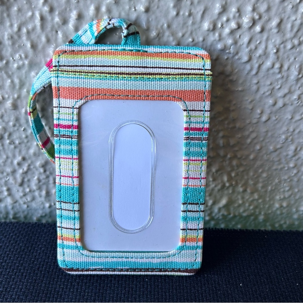 Thirty-One Badge Buddy in Sunny Stripe NWT For work ID drivers license ect